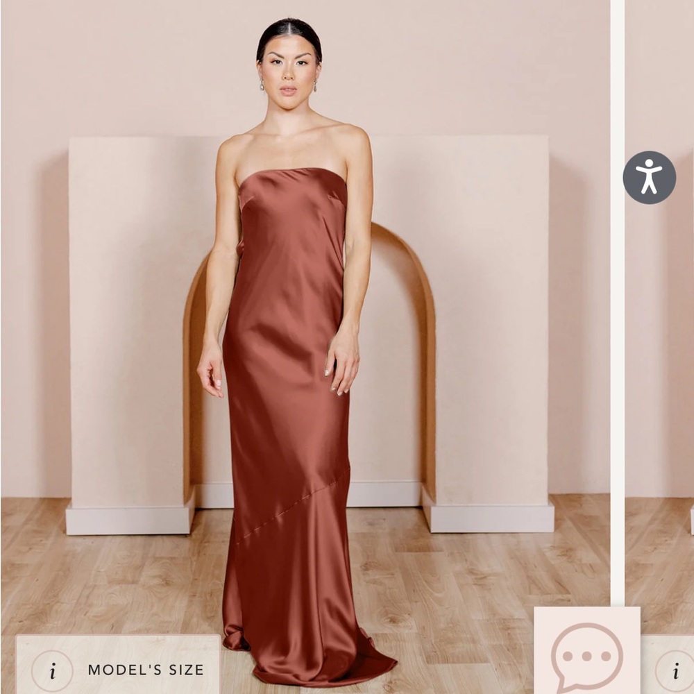 Revelry- Leo, Cinnamon Rose, Satin Bridesmaid Dress